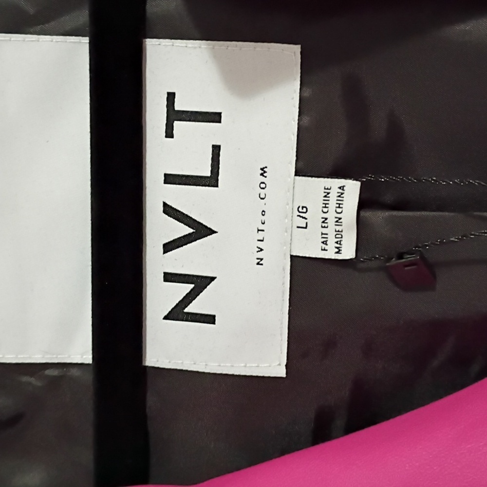 NVLT Anthropologie Jazzy Women's Size Large Pink Vegan Leather Jacket New - Picture 4 of 6